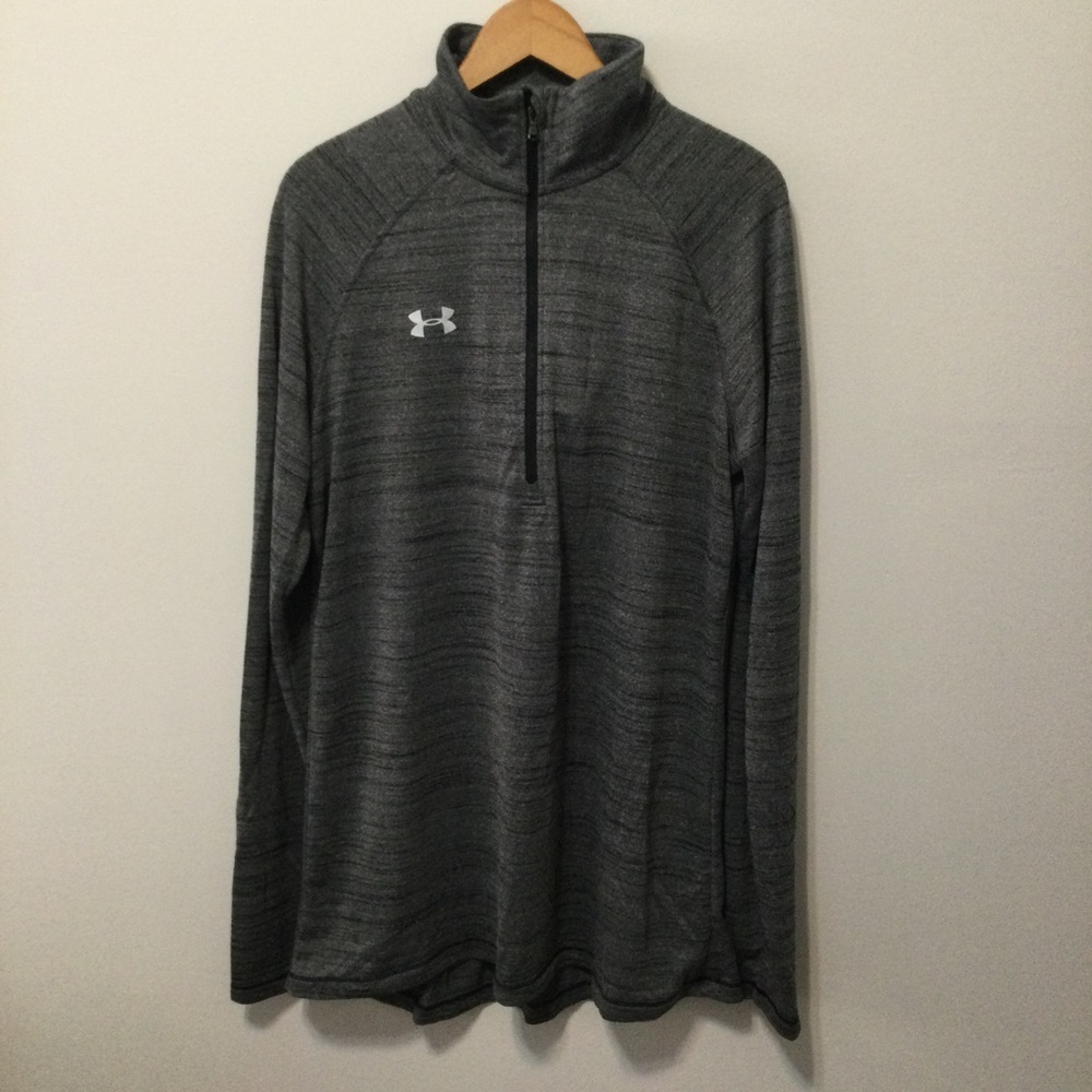 NWT Under Armour womens 1/4 zip mock neck athletic top S Small grey pullover New